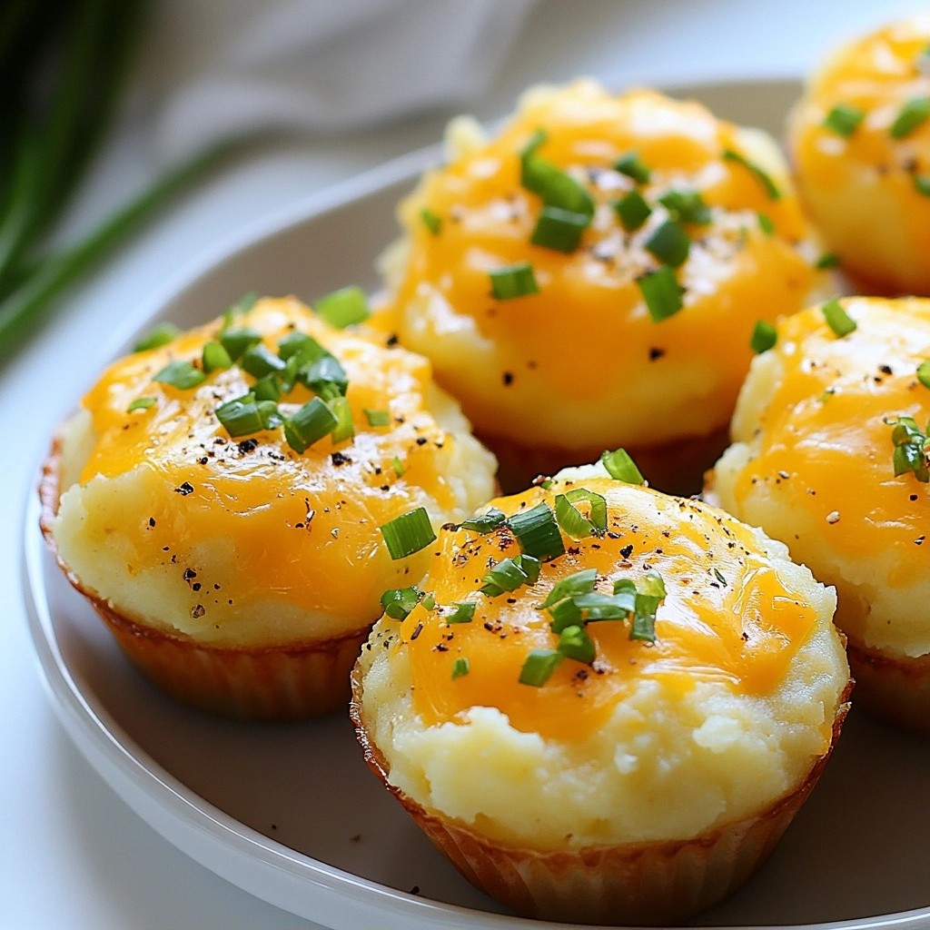 Creamy Easy Side Dish Cheddar Mashed Potato Cups