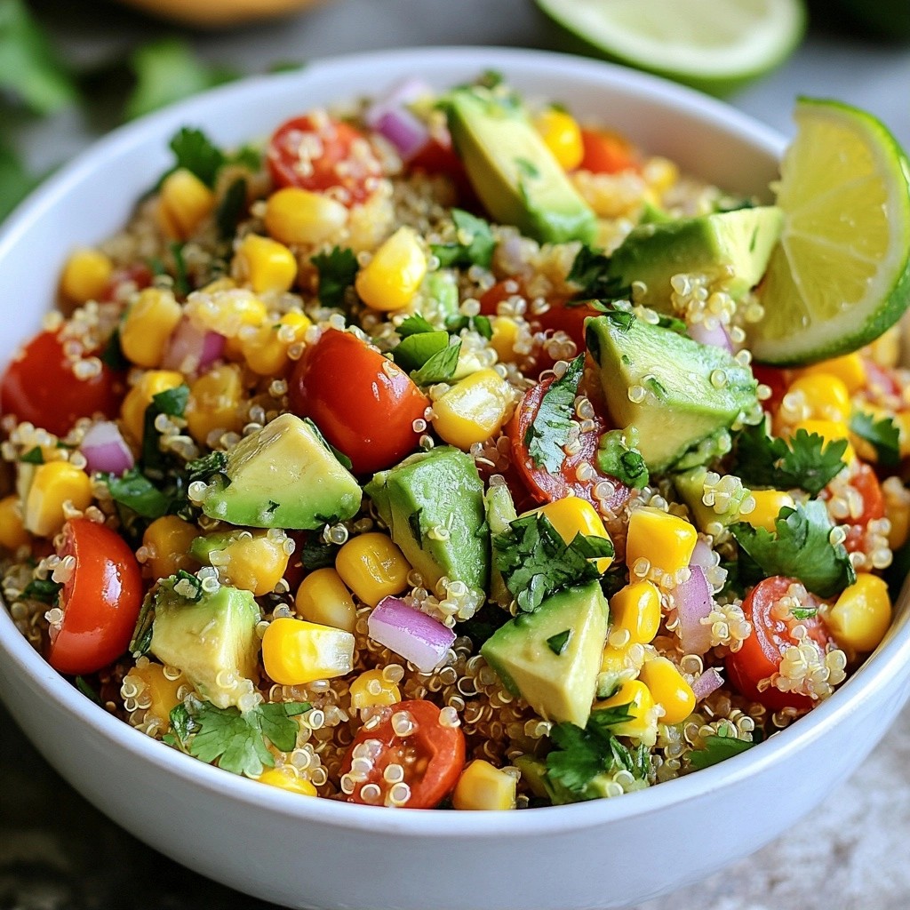 Quick Side Dish Avocado Lime Quinoa Salad Delight