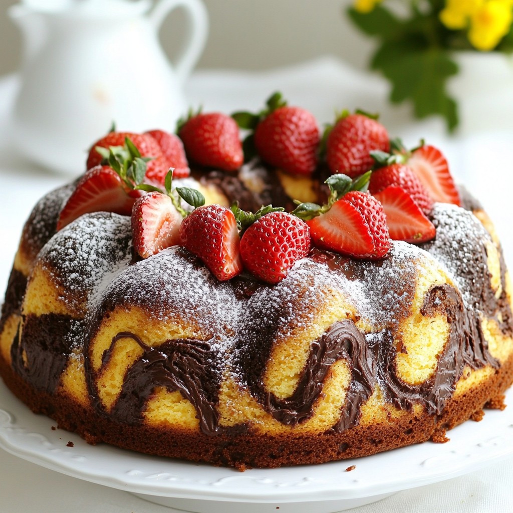 Strawberry Chocolate Marble Cake Delightful Treat Recipe