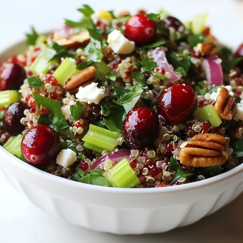 Festive Cranberry Easy Side Dish Quinoa Salad Delight