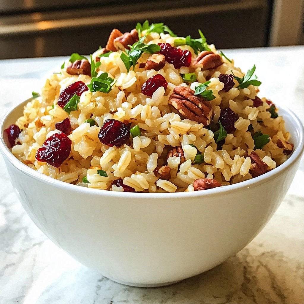 Festive Easy Side Dish Cranberry Pecan Rice Delight