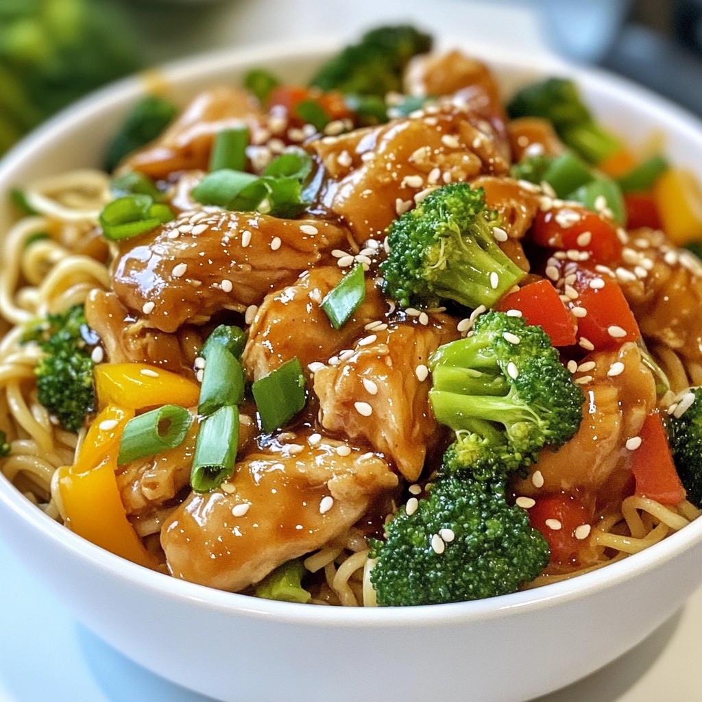 Honey Garlic Sesame Chicken Noodles Tasty Dinner Delight