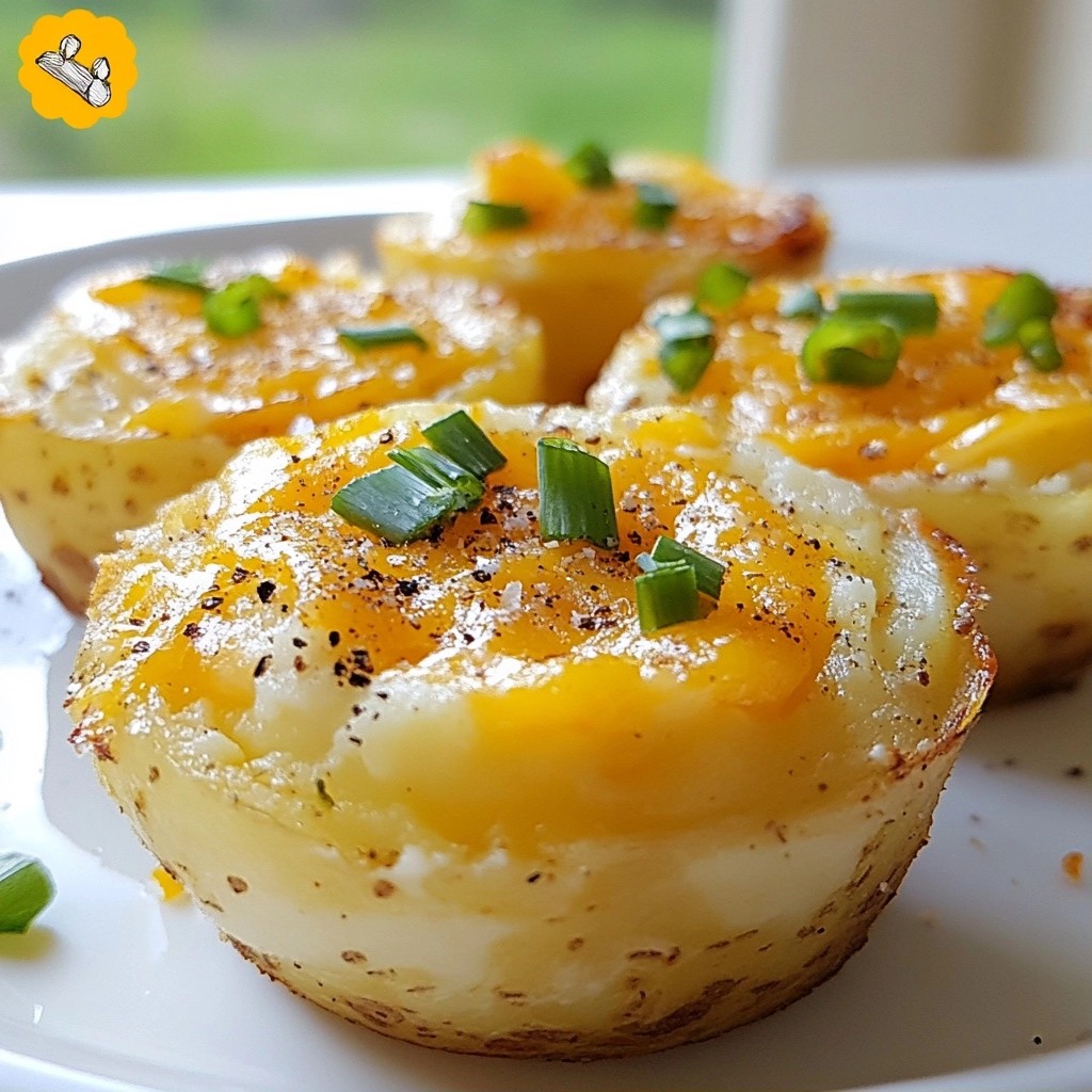 Easy side dish Cheddar Garlic Potato Cups Recipe