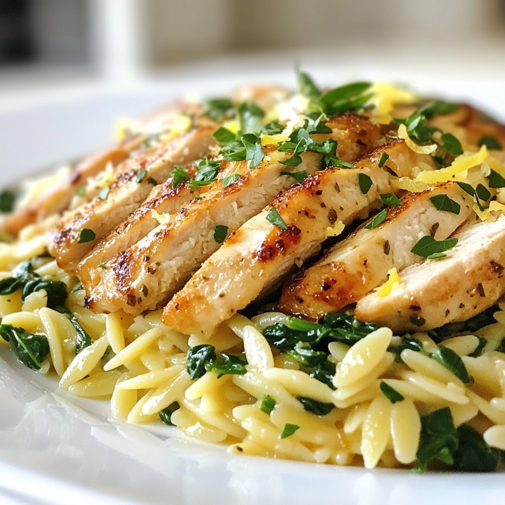 Garlic Butter Lemon Orzo with Chicken Delight