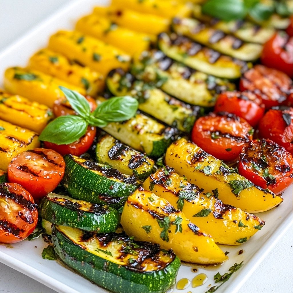 Zesty Quick Side Dish Herb Marinated Grilled Veggies