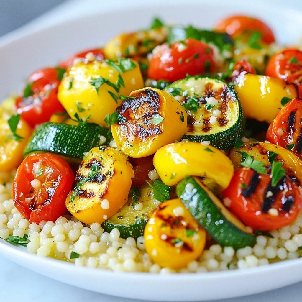 Savory quick side dish Grilled Vegetable Couscous Recipe