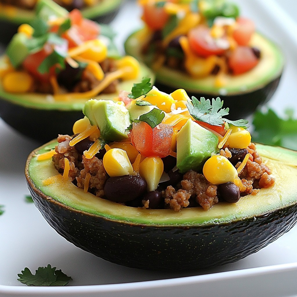 Spicy Taco Stuffed Avocados Flavorful Easy Delight