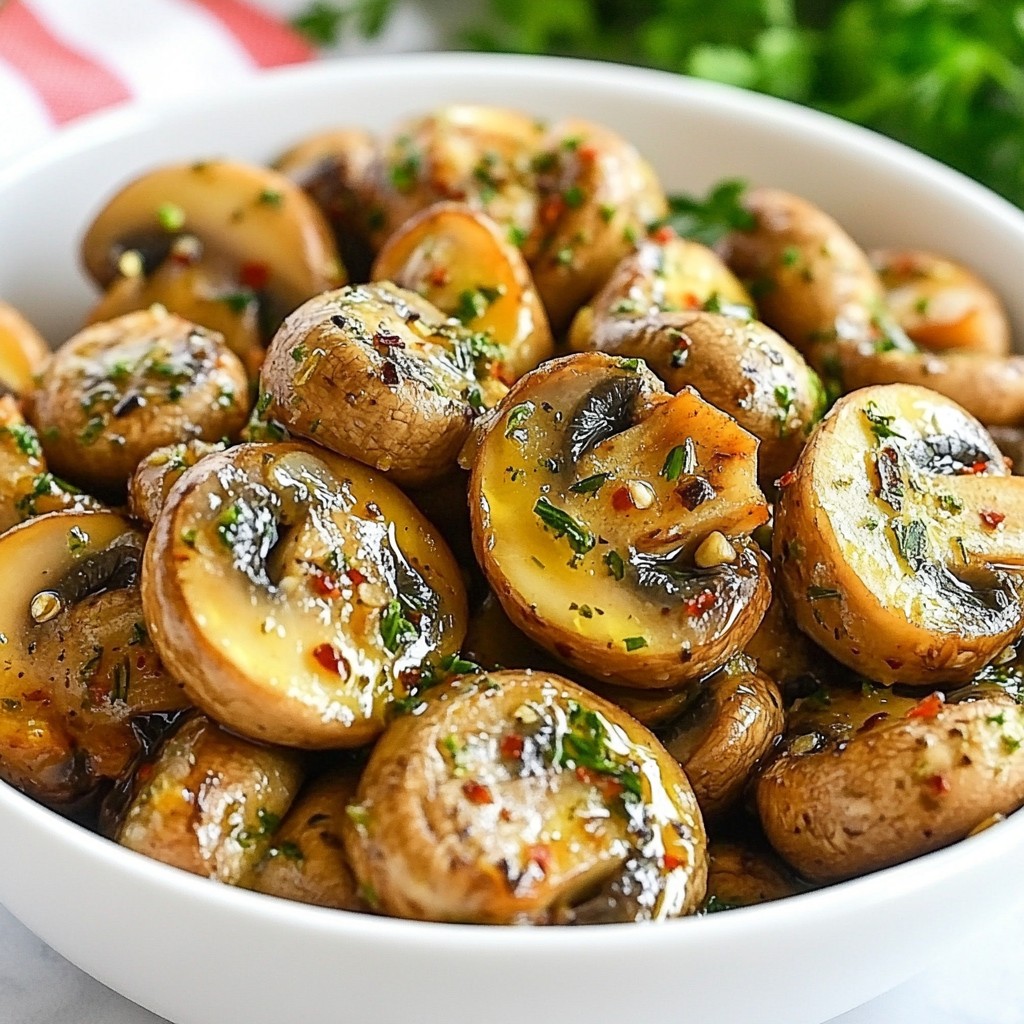 Savory Easy Side Dish Garlic Herb Mushrooms Recipe