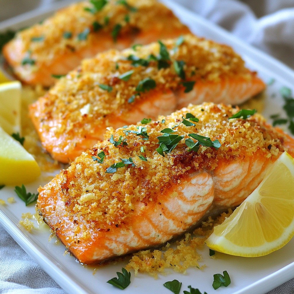 Garlic Parmesan Crusted Salmon Tasty and Simple Dish
