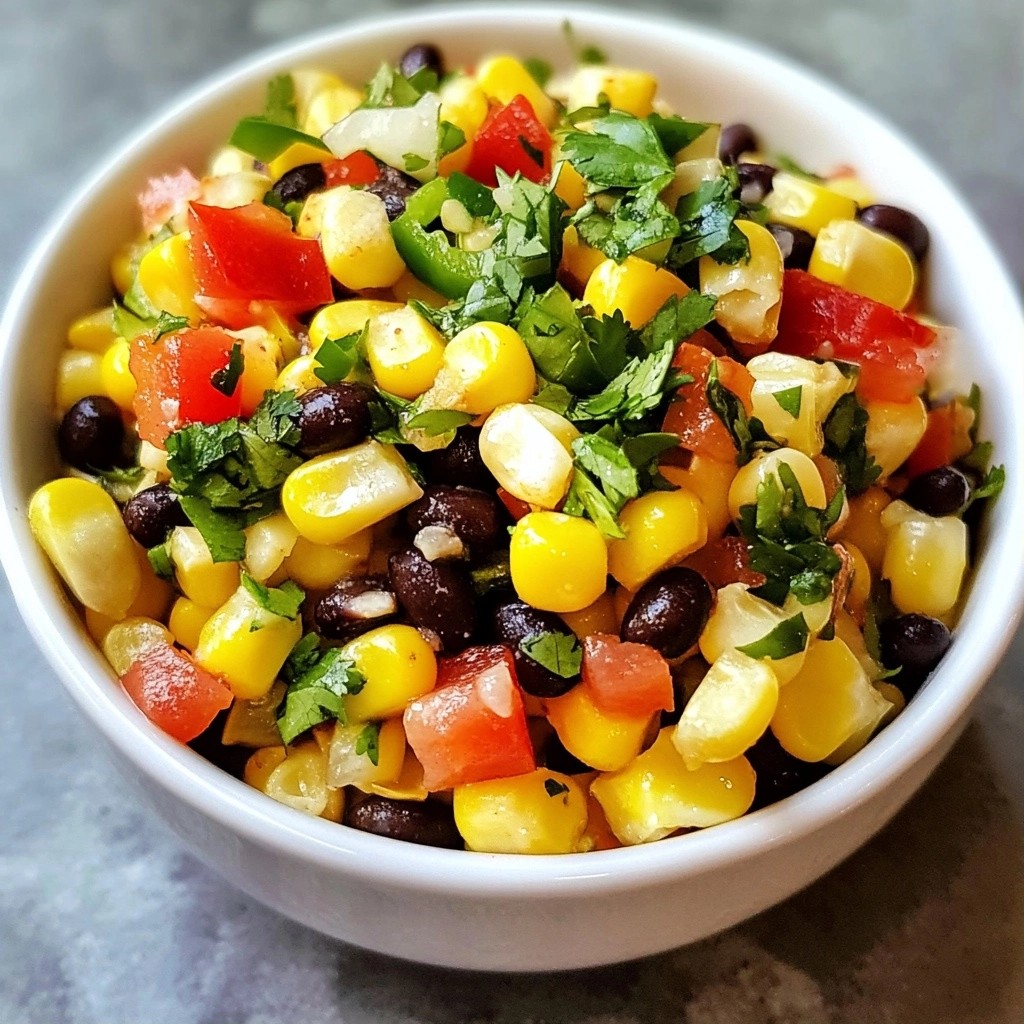 Grilled Easy Side Dish Spicy Corn and Black Bean Salsa