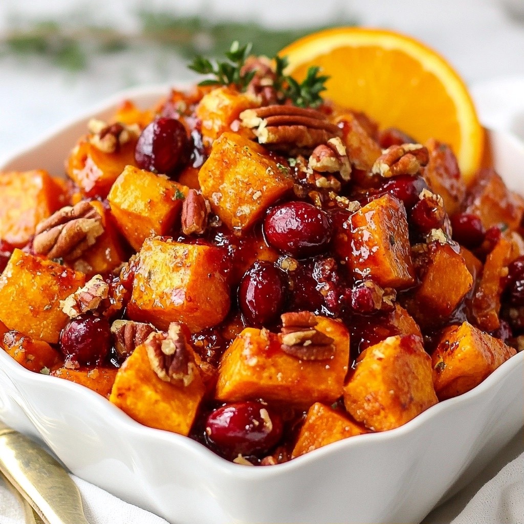 Festive Easy Side Dish Cranberry Orange Sweet Potatoes
