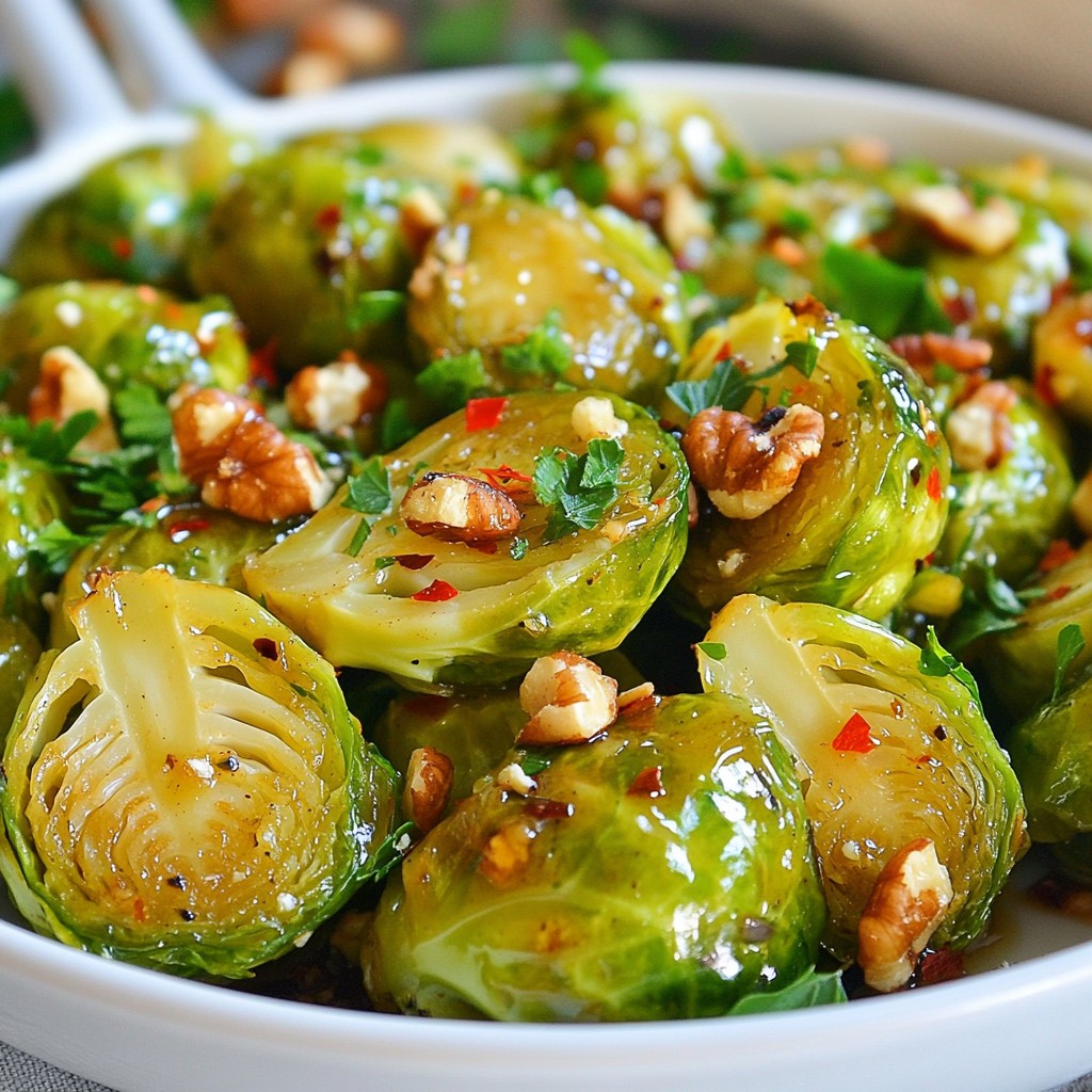 Maple Dijon Brussels Sprouts Skillet Savory Dish