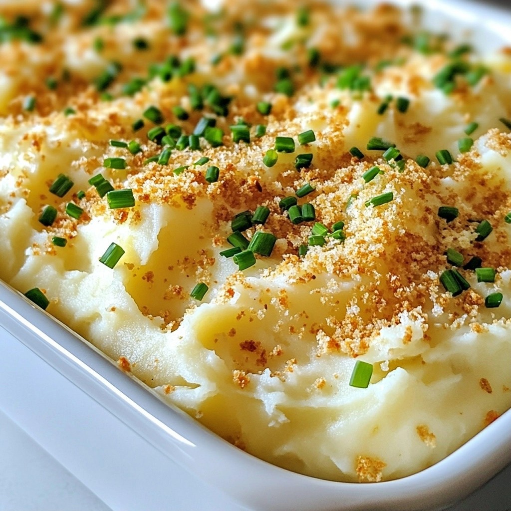 Creamy Easy Side Dish Chive Mashed Potato Casserole