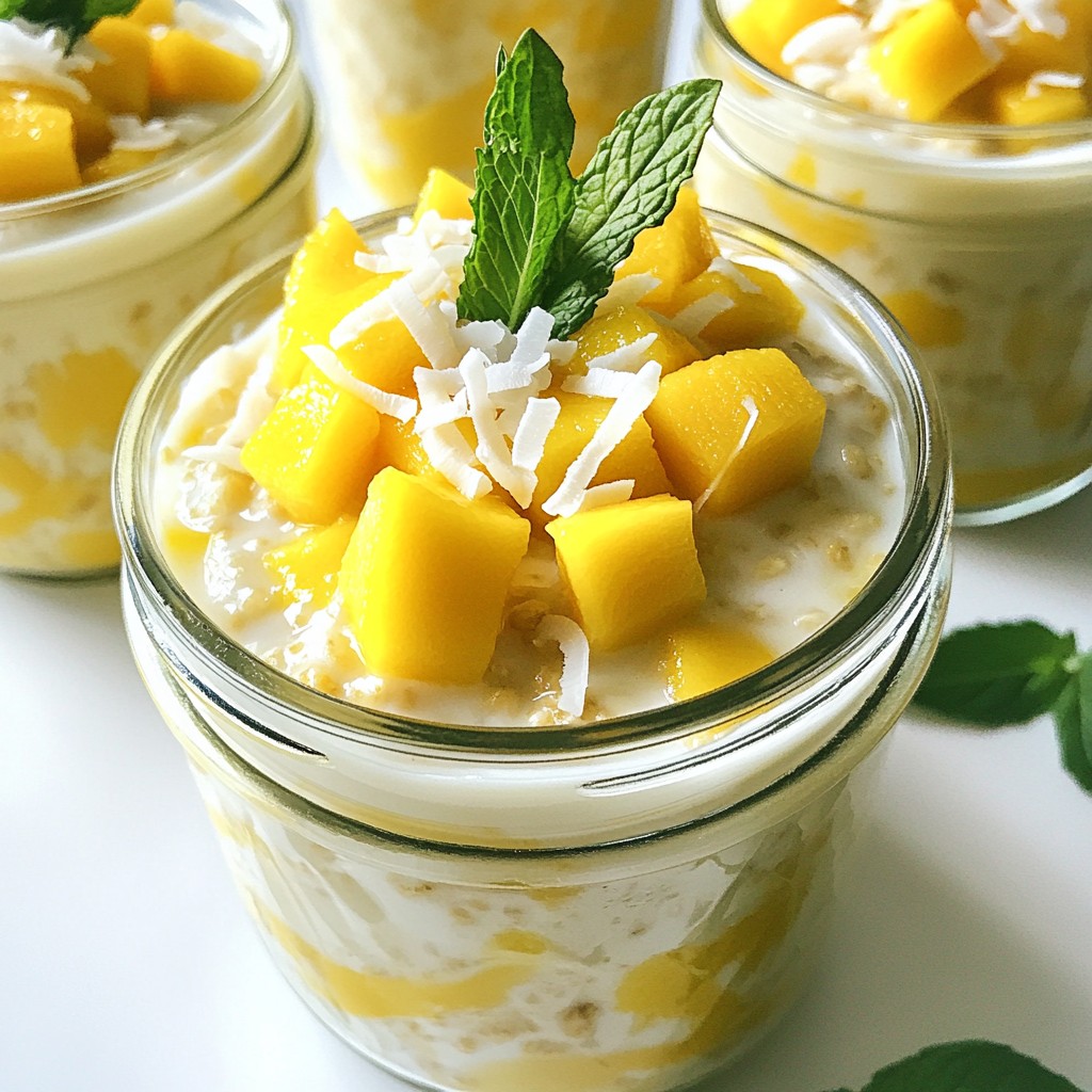 Coconut Mango Overnight Oats Healthy and Tasty Meal