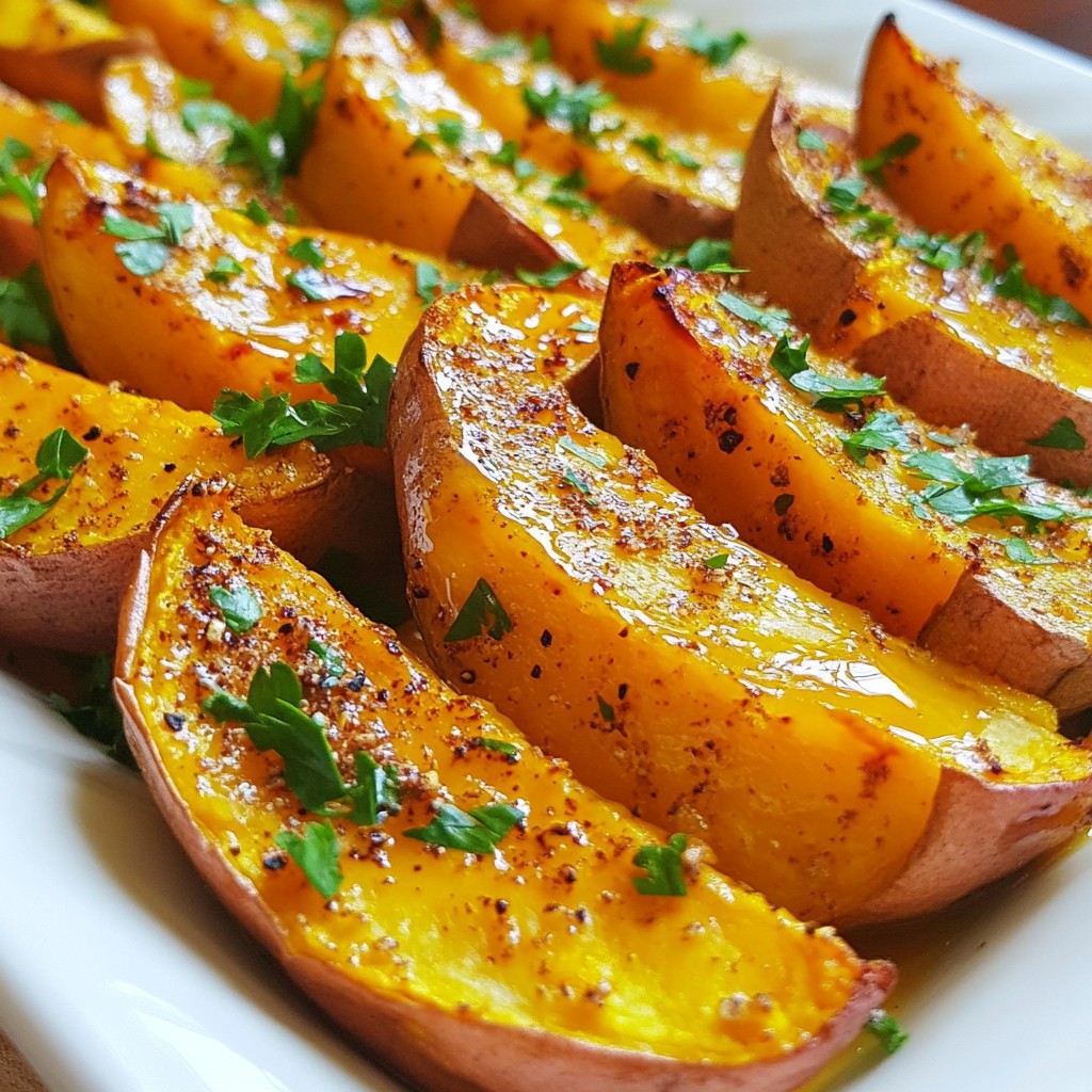 Maple Glazed Sweet Potato Wedges Tasty and Simple Dish