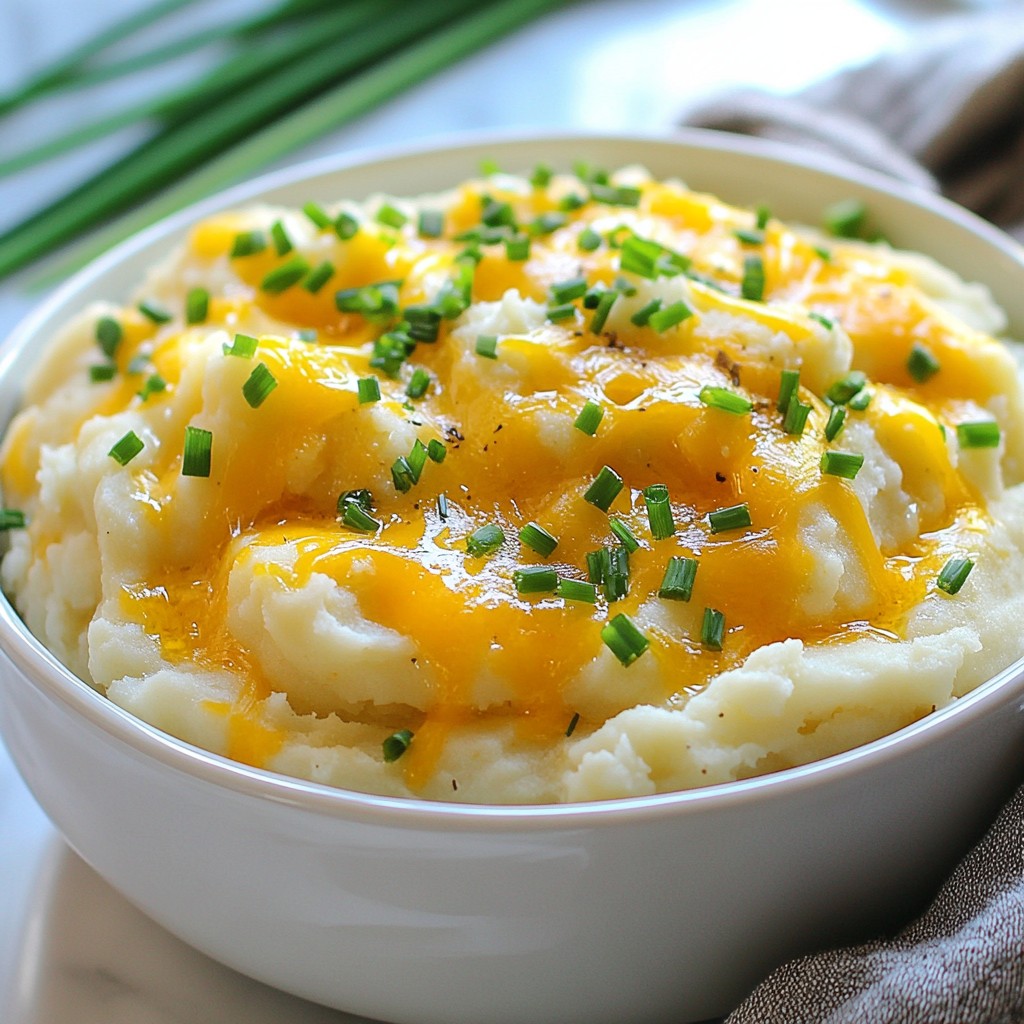 Cheesy Garlic Easy Side Dish Mashed Potatoes Delight